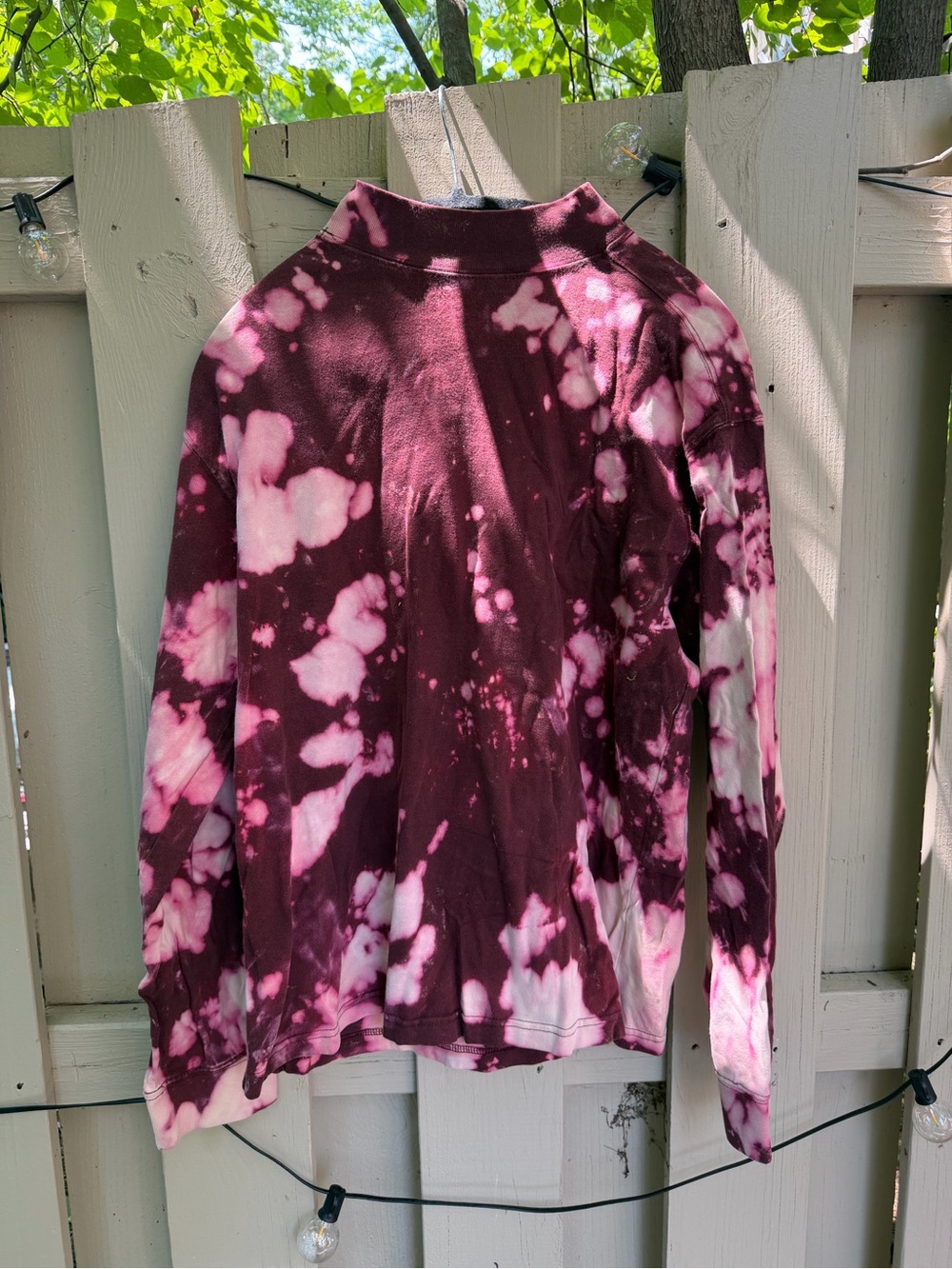Carhartt Maroon and Pink Tie-Dye Long Sleeve Tee
